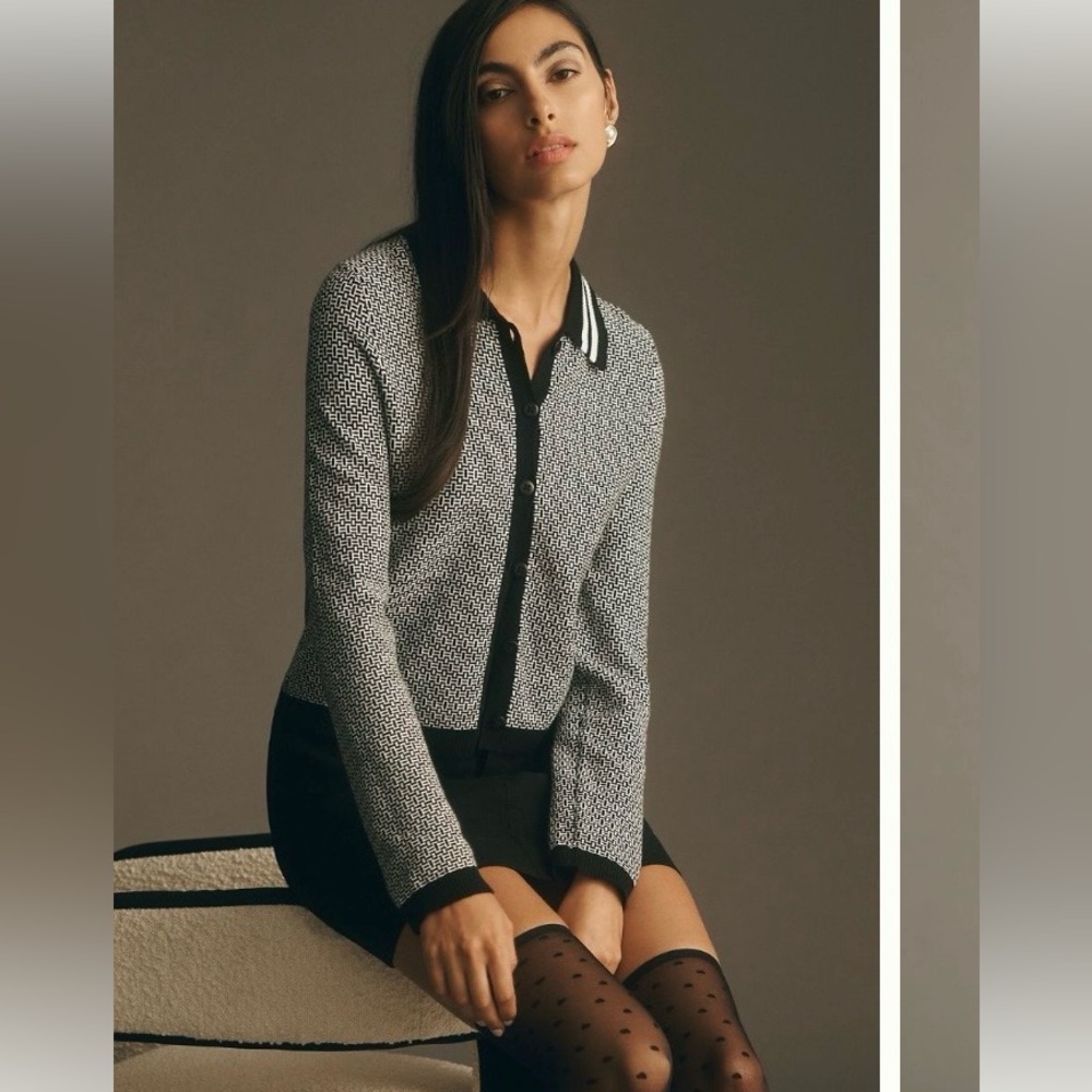 Maeve by Anthropologie Plunging Polo Sweater NWOT